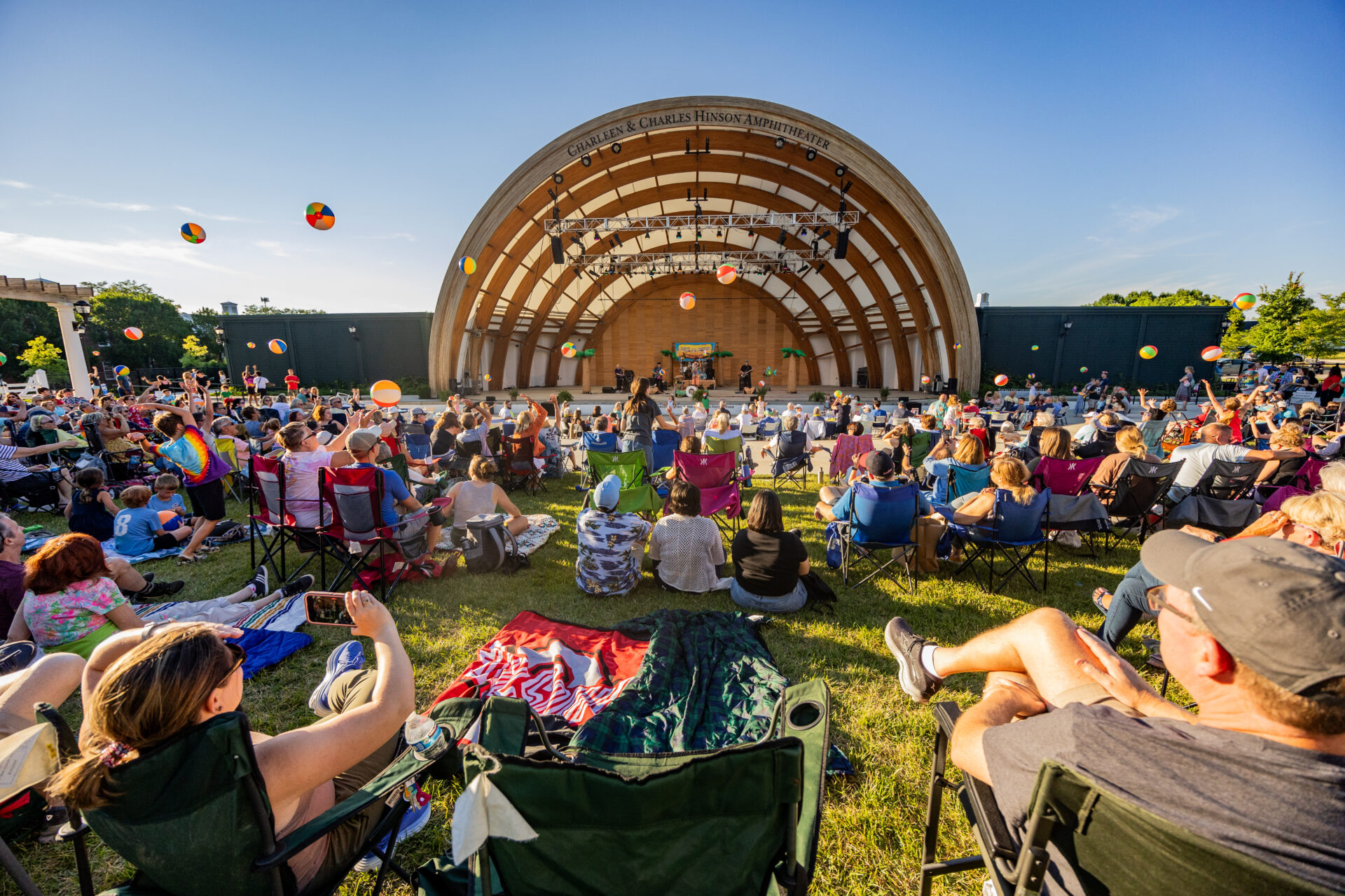 people waiting for a concert at the amphitheater