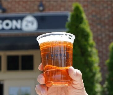 Hudson 29 building with DORA cup