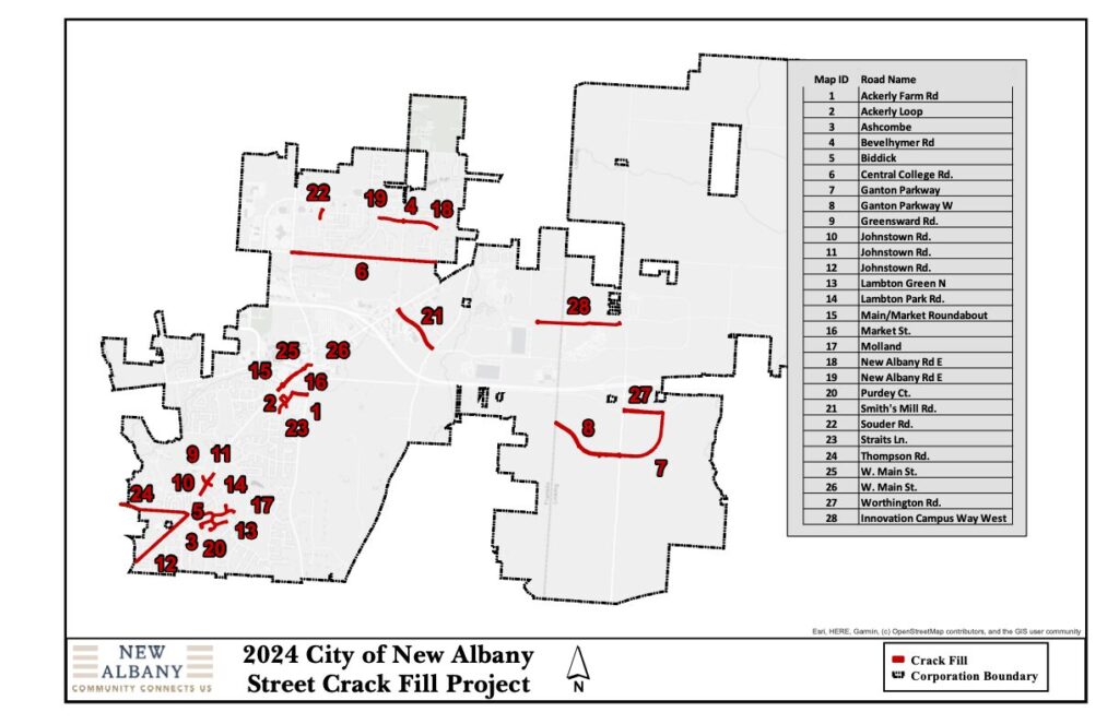 street crack fill map