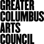 Black bold uppercase text reading 'GREATER COLUMBUS ARTS COUNCIL' stacked in four lines on a white background
